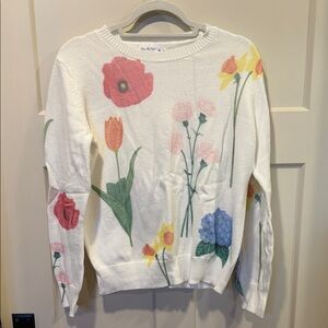 Shop The Mint Floral Pattern Women's Sweater - off white - never worn